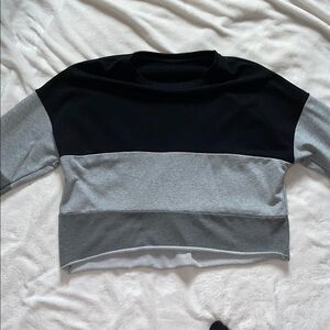 Black and Gray Colorblock Sweatshirt